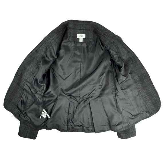 Ann Taylor Loft Womens Plaid Blazer Sz 6 Gray Office Career Preppy Old Money - Picture 9 of 15